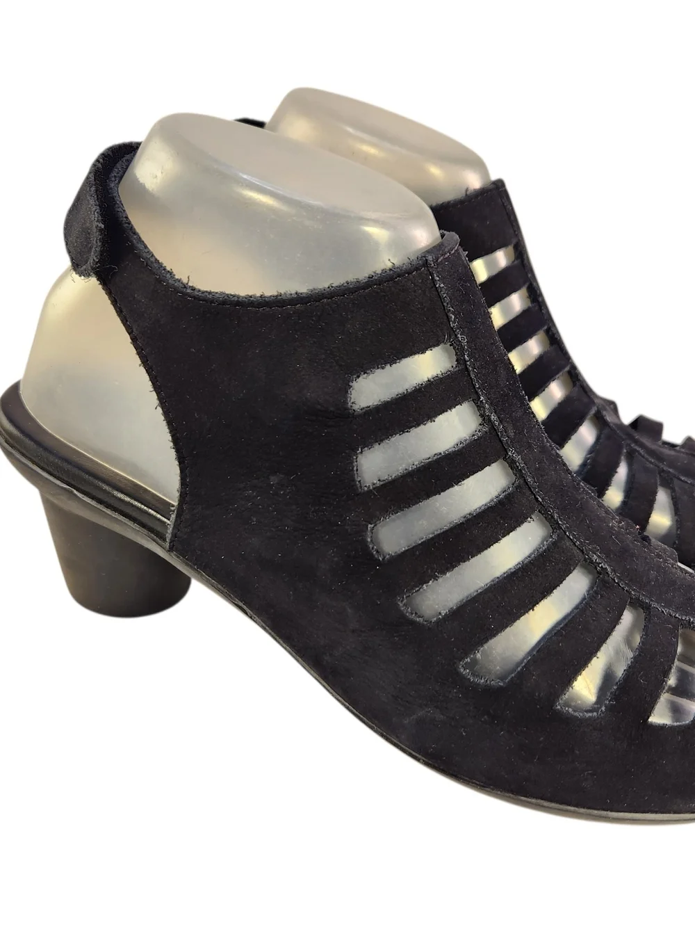 ARCHE LN ENEXOR STYLED BLACK NUBUCK WOMEN SANDALS HIGH HEELS SIZE 40/9.5 EUC